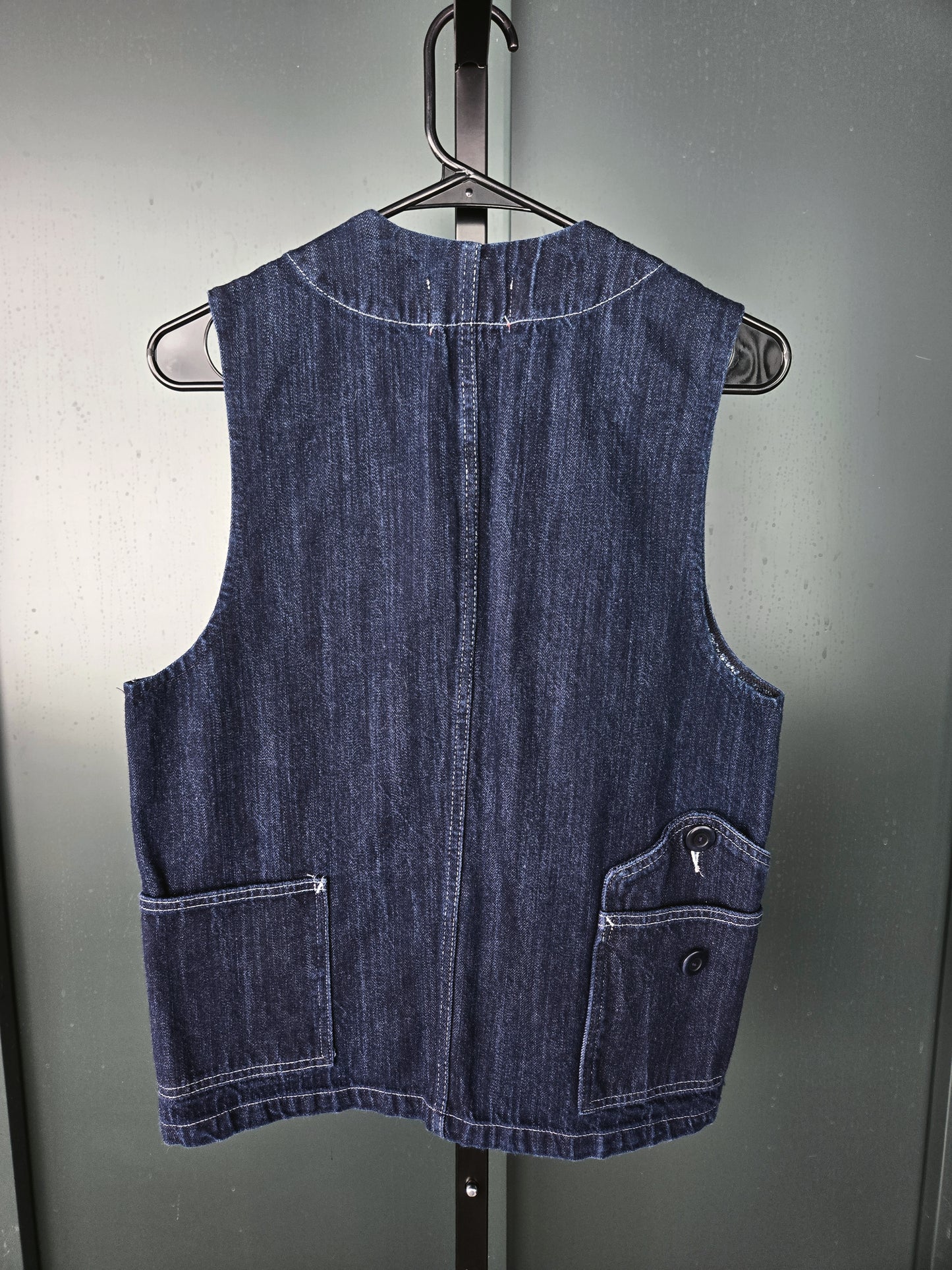 Dehen Sewing Line Vintage Denim Vest Made in Portland - Small