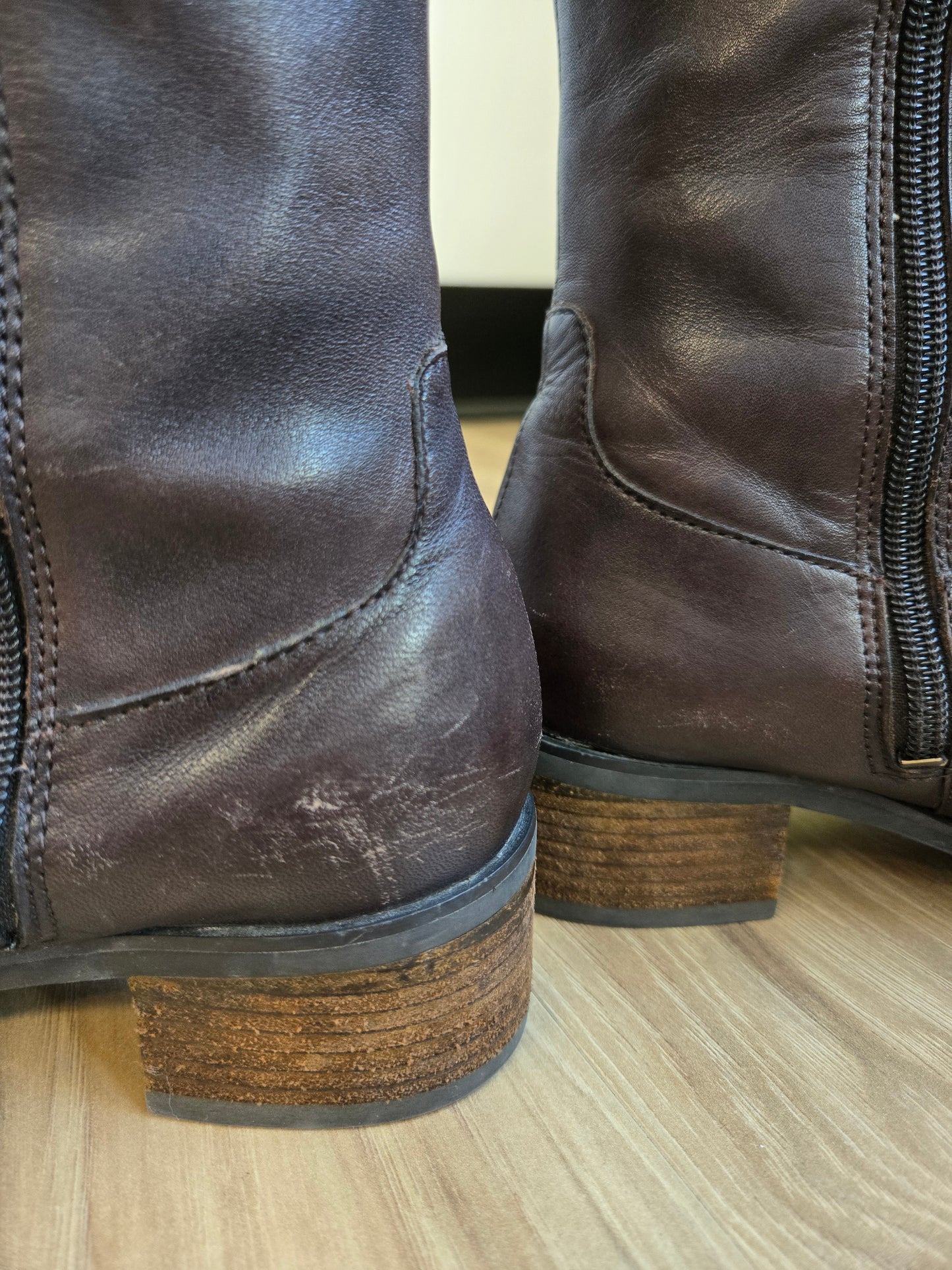 Etienne Aigner Brown Tall Leather Riding Boots - Size 6