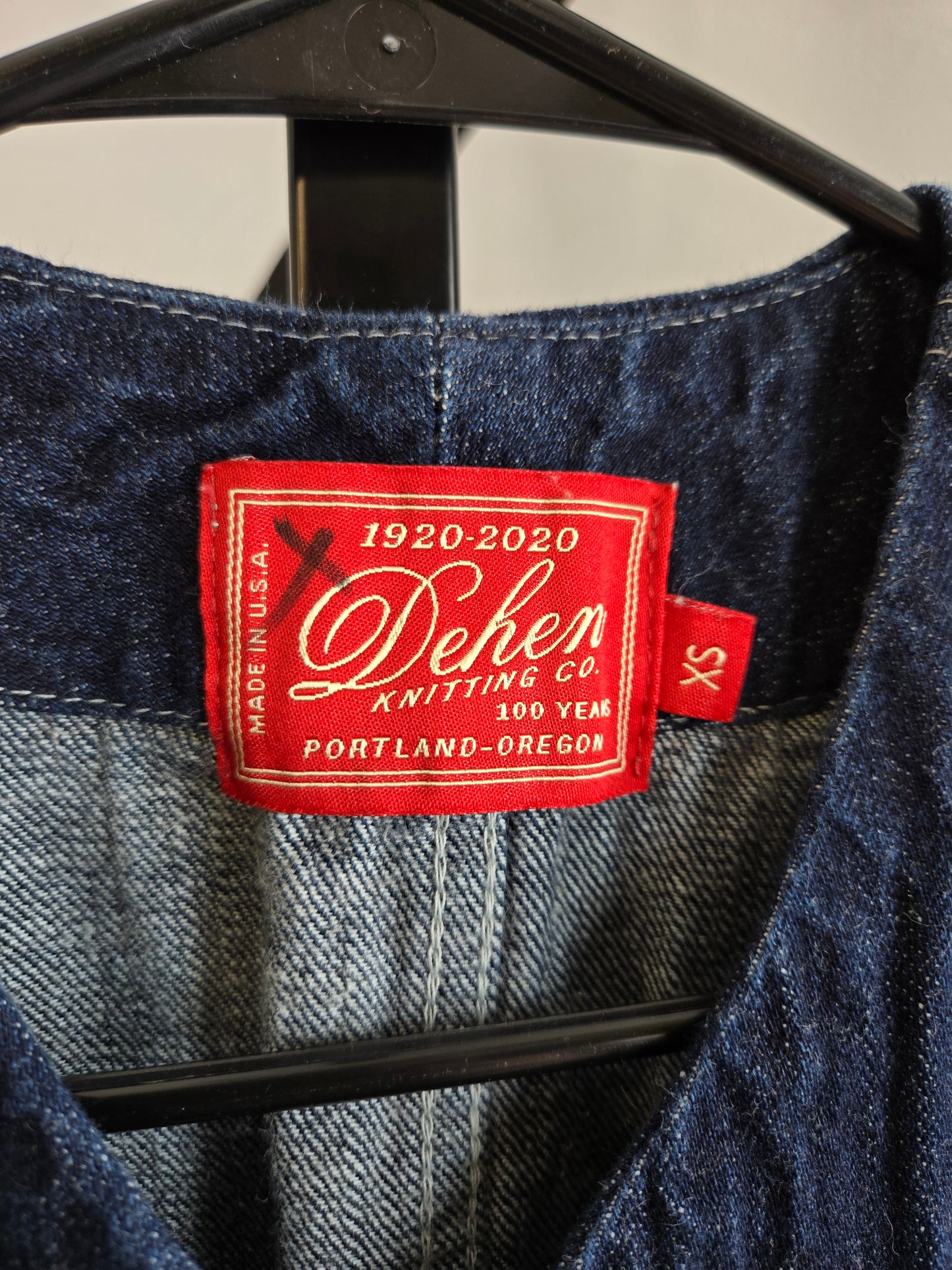 Dehen Sewing Line Vintage Denim Vest Made in Portland - Small