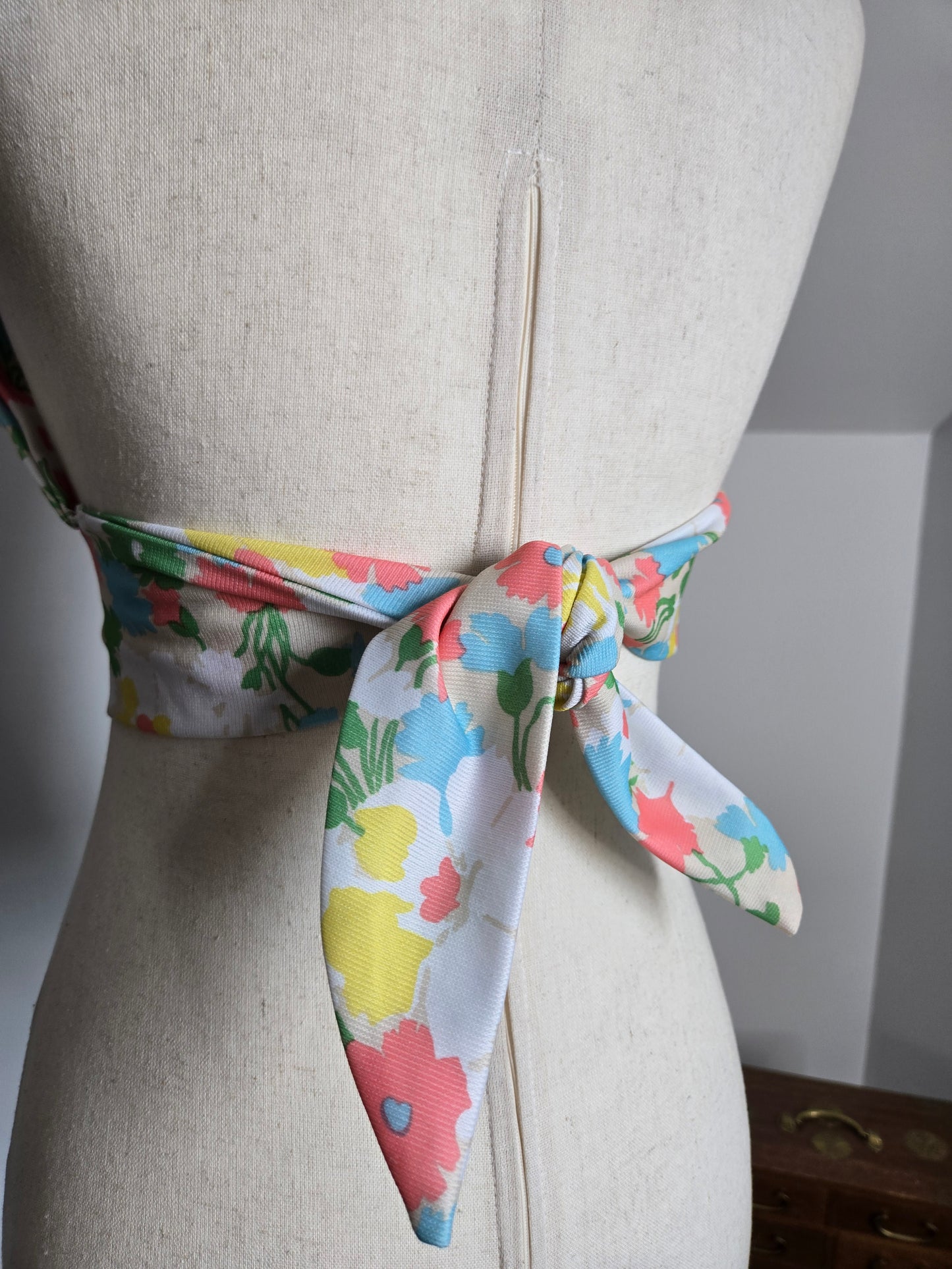 Vintage 70s Floral Halter Top - S/M