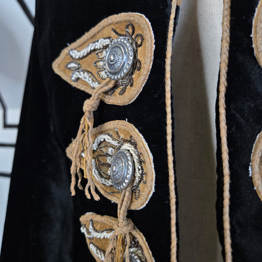 Double D Ranchwear Velvet and Leather Cropped Blazer - Small