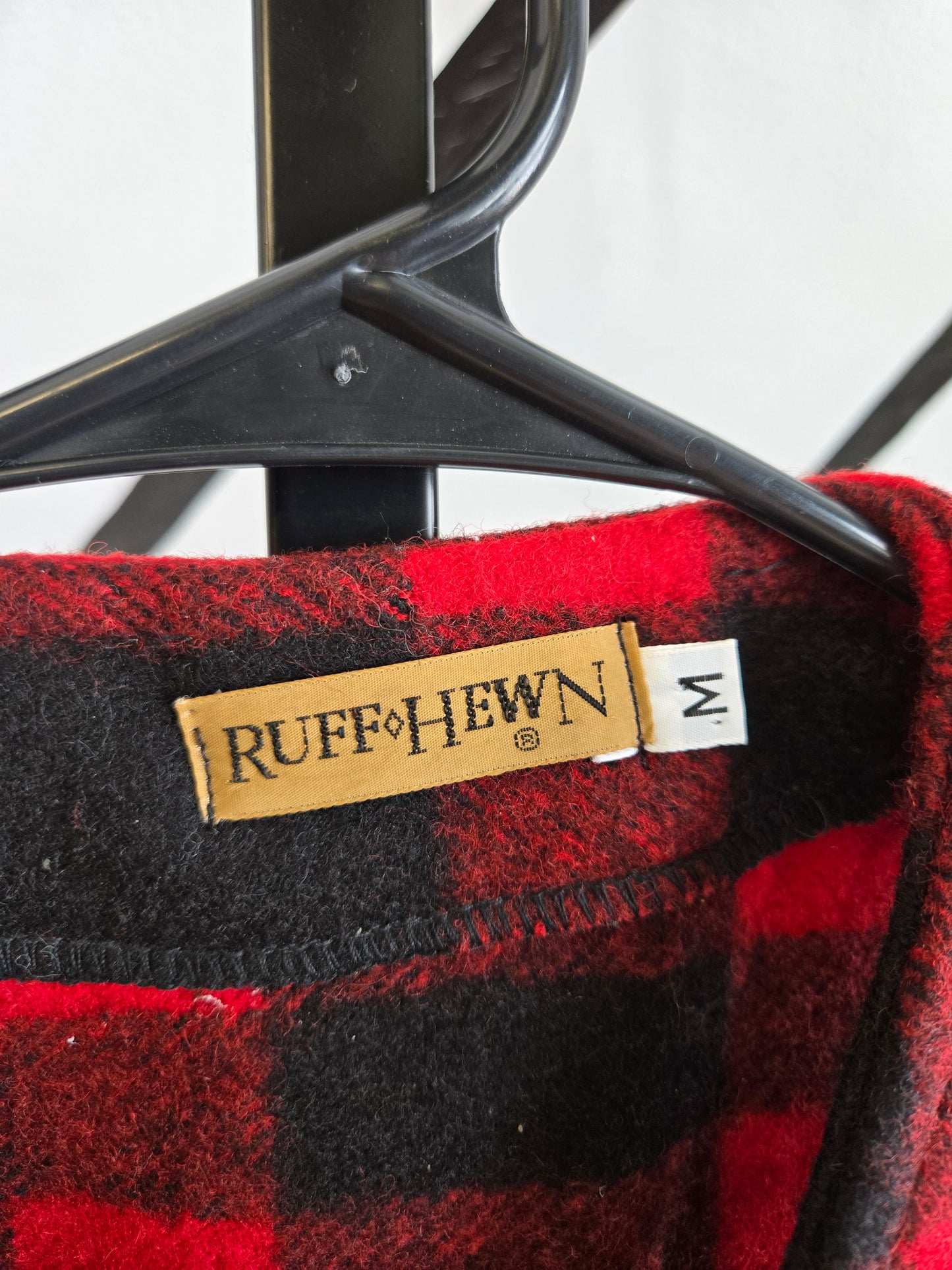 Ruff Hewn Vintage Wool Buffalo Plaid Workwear Vest - medium