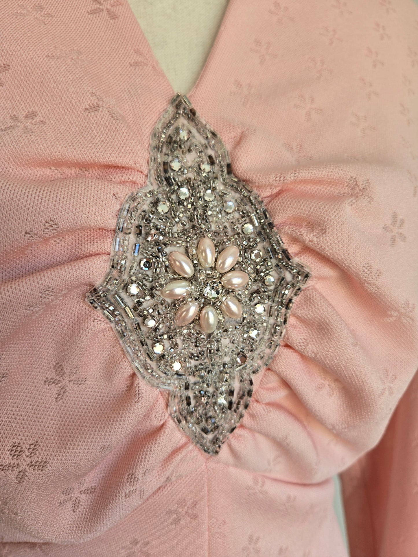 Lady Laura by Toni Todd Vintage Pink Dress with Beaded Detail - large