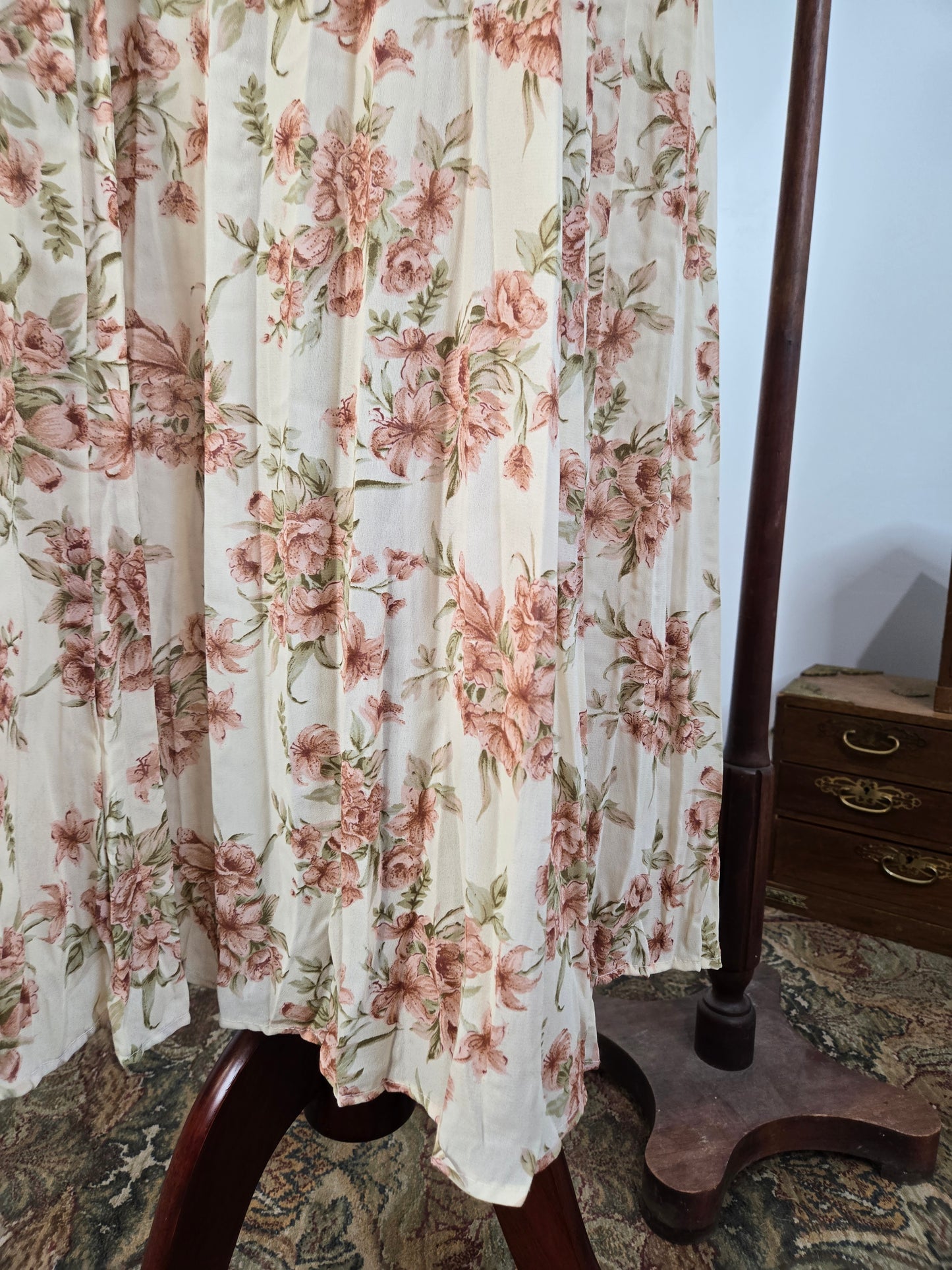 Timing USA Vintage 90s Floral Semi Shear Dress - medium
