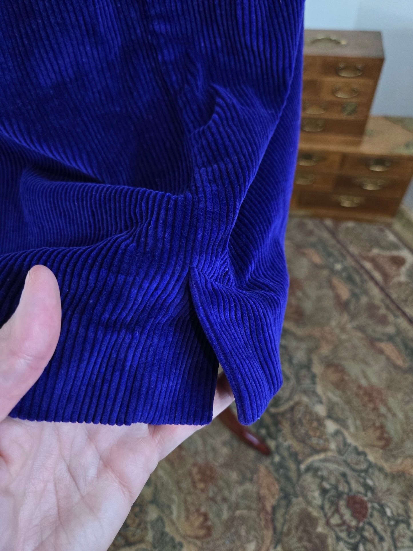 Liz Sport Vintage Purple Cotton Corduroy Skirt - small
