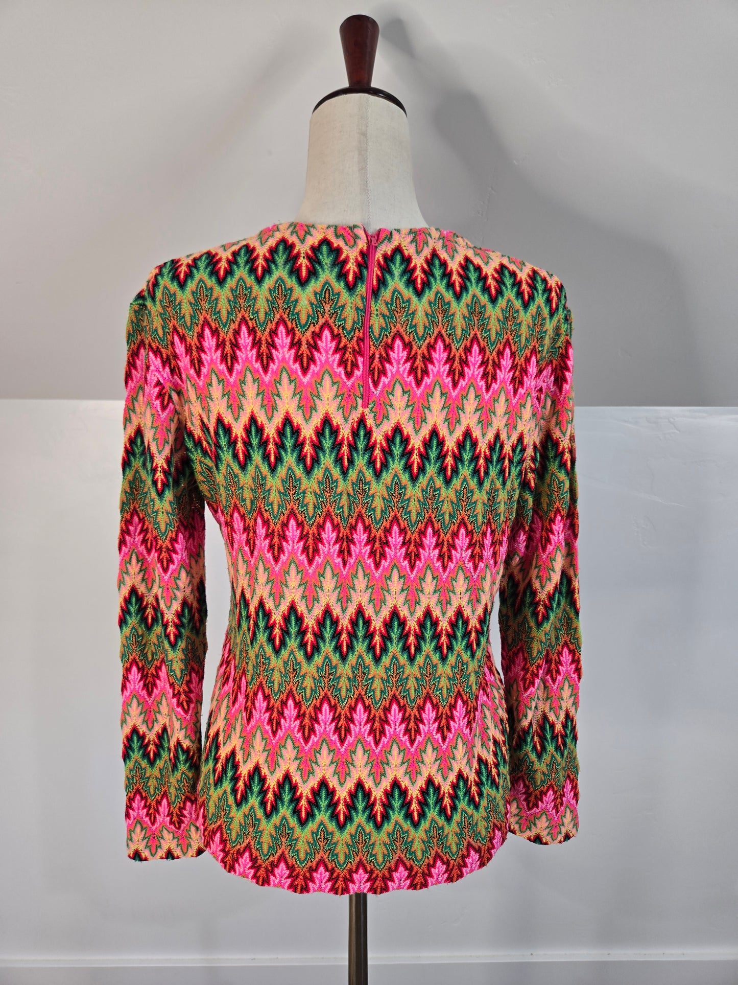 Miss Holly Vintage 70s Crochet Zig Zag Top Made in Japan - medium