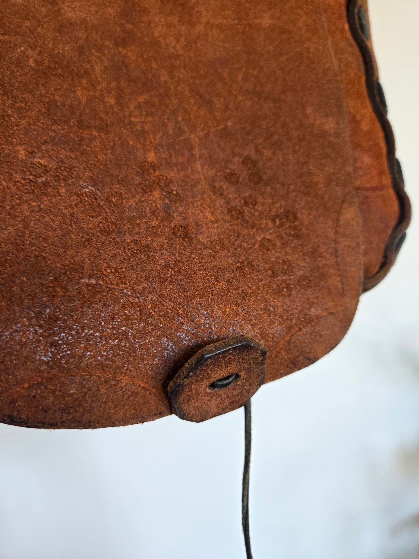 Vintage Hand Made Thick Suede Saddle Leather Bag