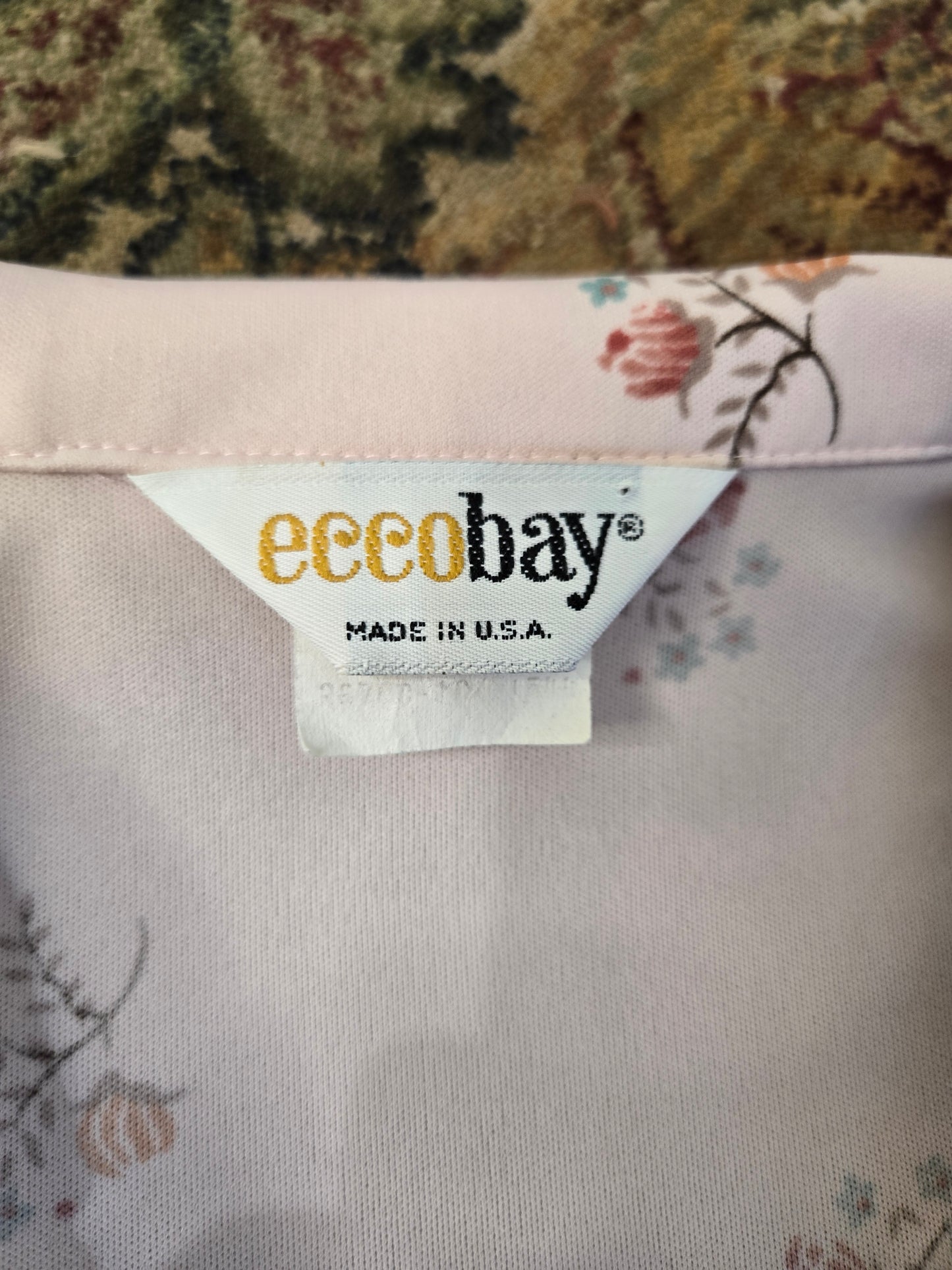 Ecco Bay Vintage 70s Pink Whimsy Floral Top - medium