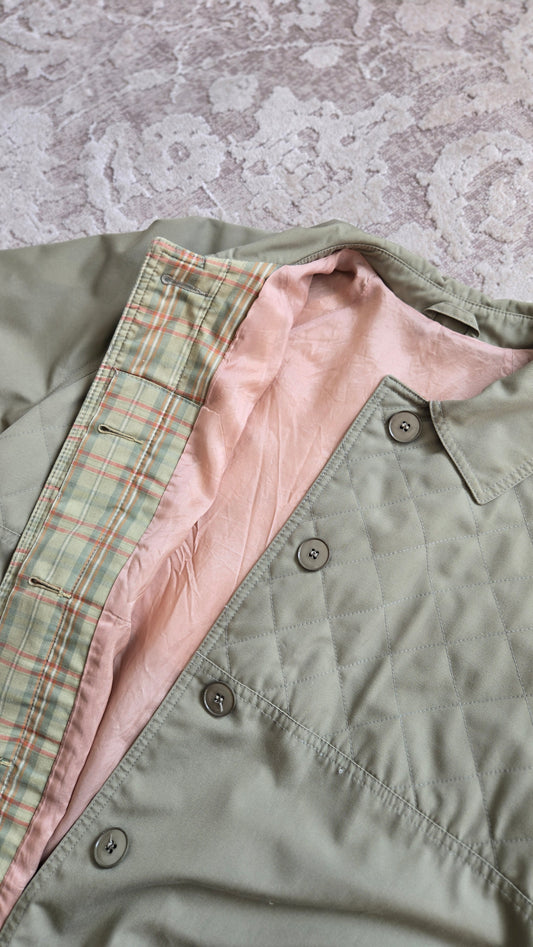 Vintage 60s Quilted Trench Coat - Small/Medium