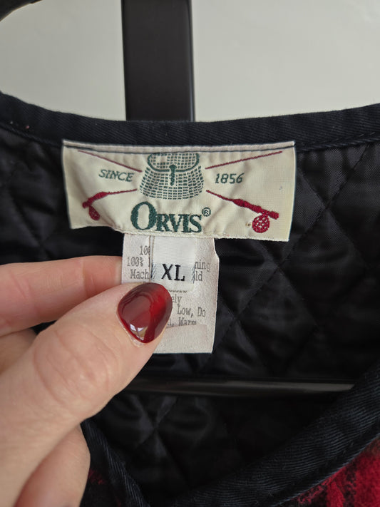 Vintage Orvis Plaid Quilted Vest - L/XL