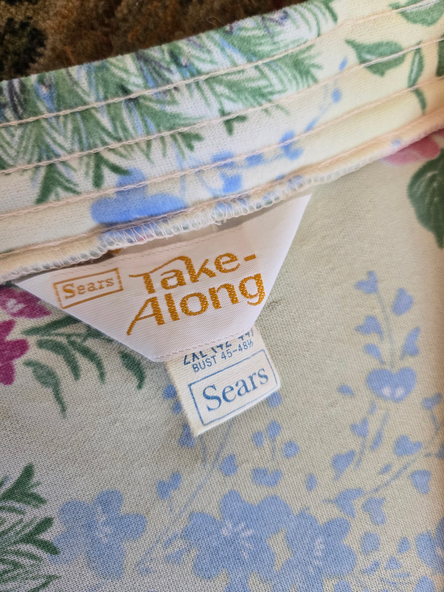 Sears Take Along 60s Union Made Zipper Front Housedress - 2XL