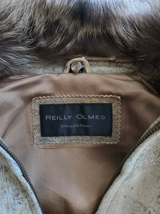 Reilly Olmes Genuine Leather Jacket with Real Fur Collar - XS/S