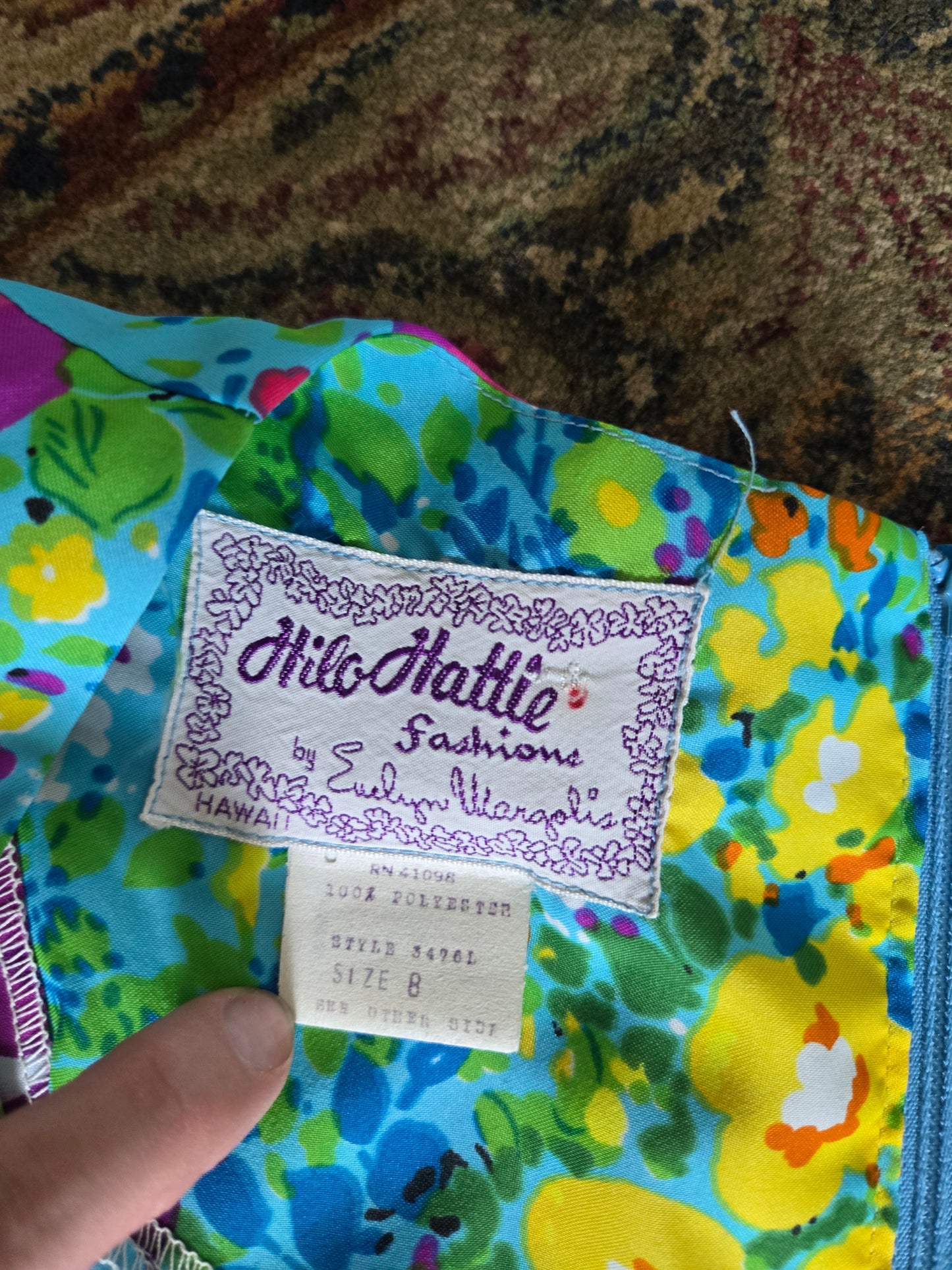 Hilo Hattie by Evelyn Margolis Vintage 70s Flower Power Dress - Small