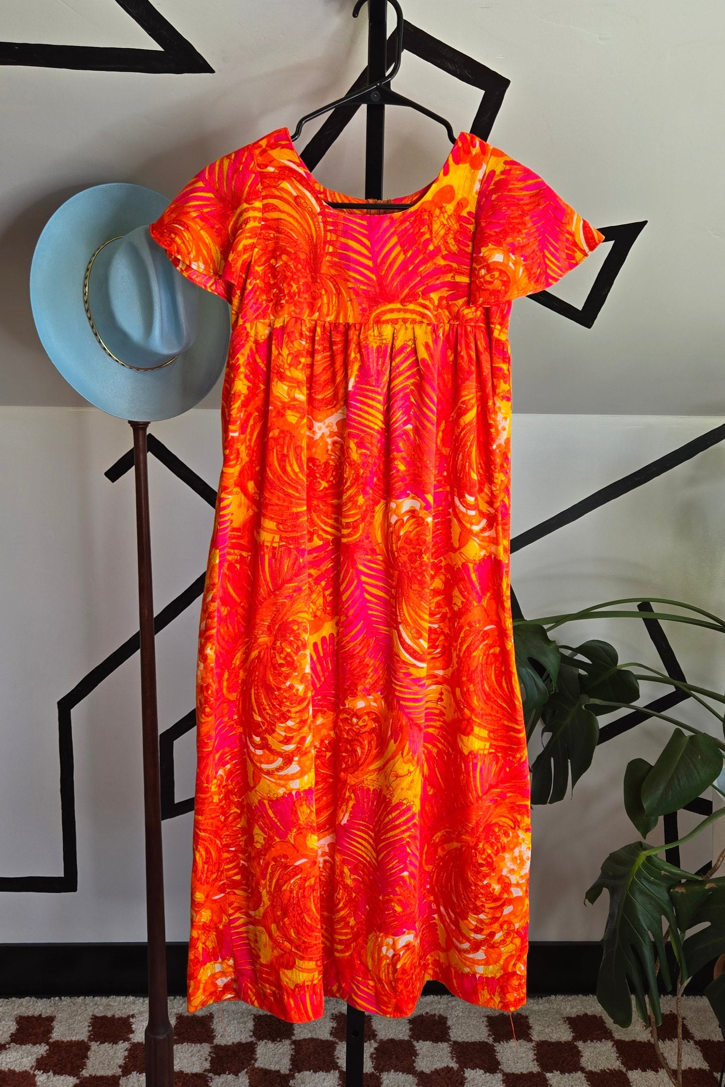 Girl's 70s Made in Hawaii Neon Dayglo Dress - Y12