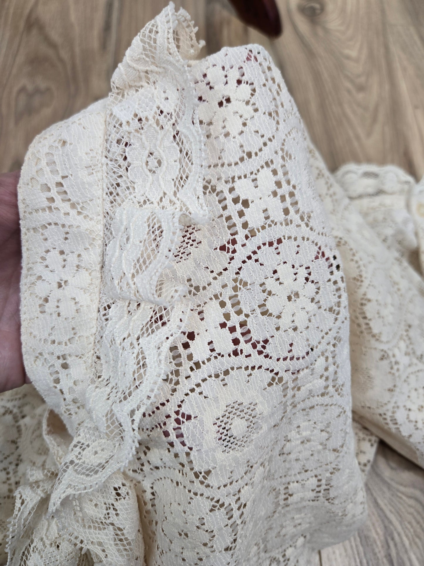 Tumbleweeds Vintage 70s Cotton Lace Ruffle Top - large