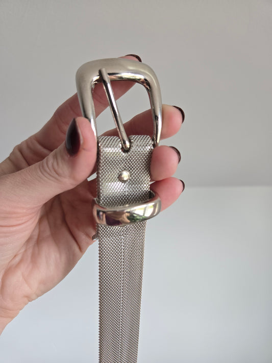High Quality Silver Mesh Belt - W29-33"