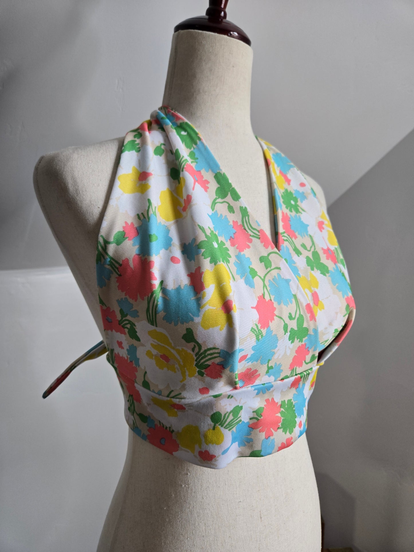 Vintage 70s Floral Halter Top - S/M