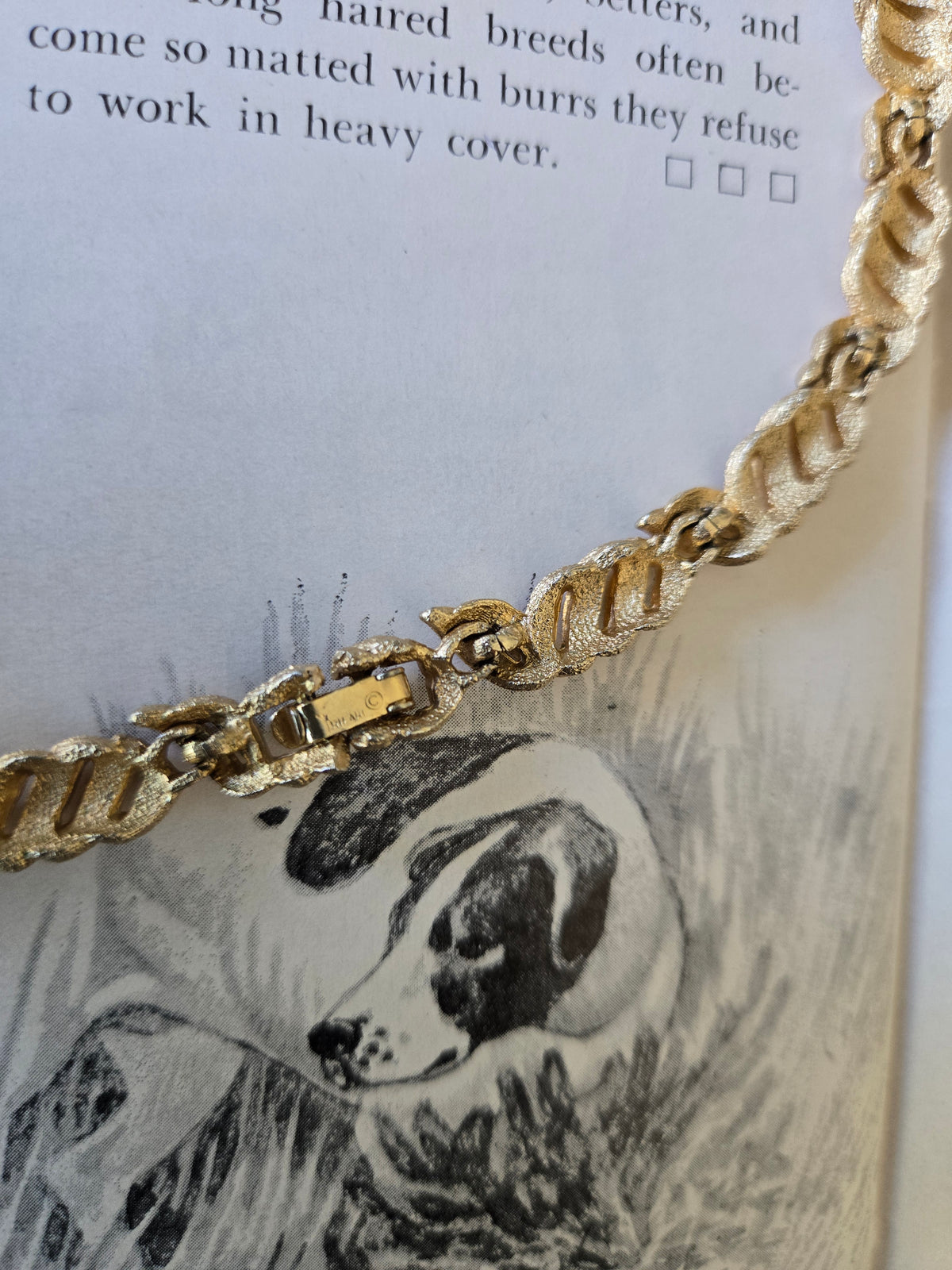 Trifari Signed Vintage Gold Tone Choker Necklace