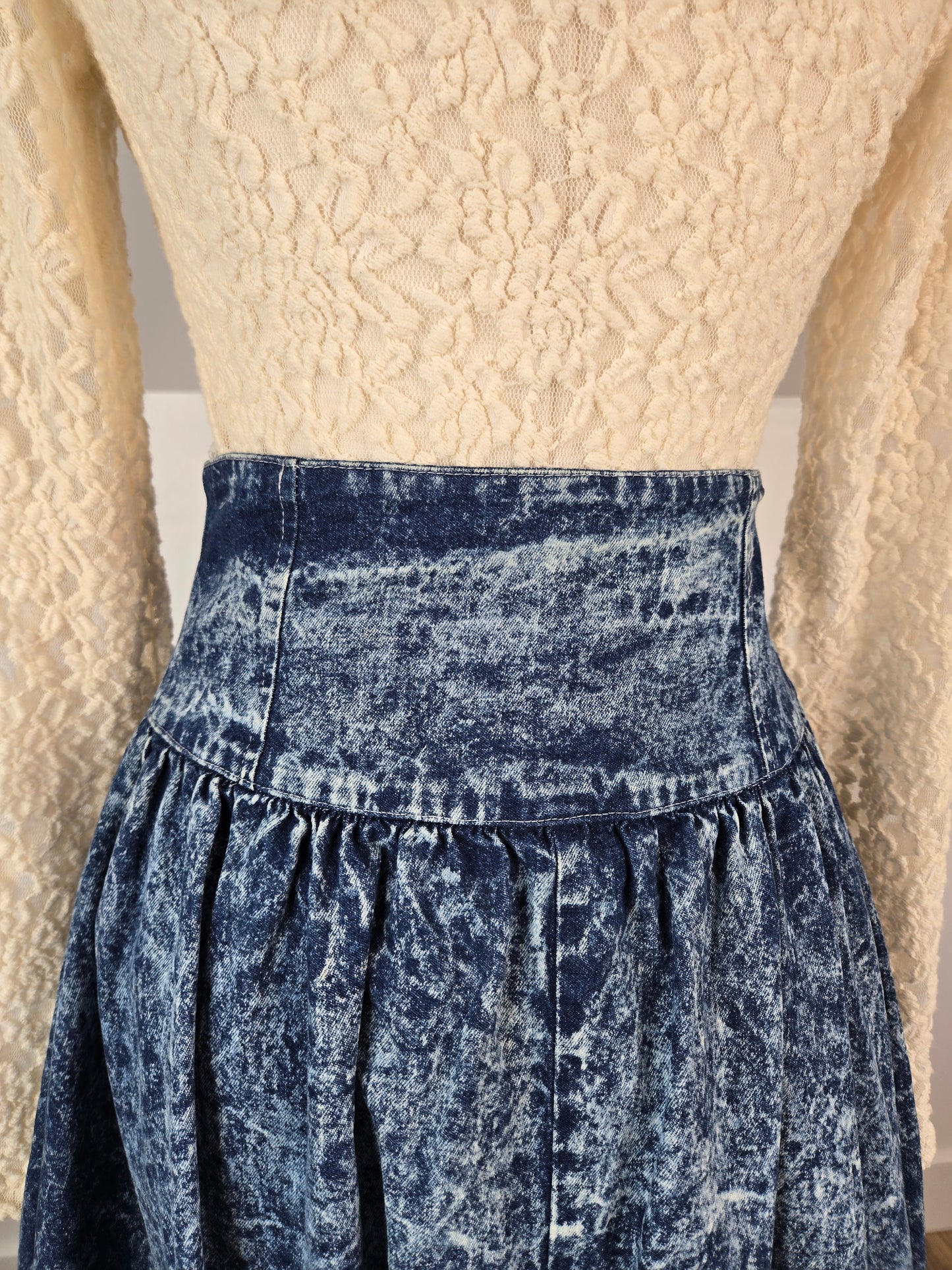 Good Things of California Vintage Acid Wash Denim Skirt - small