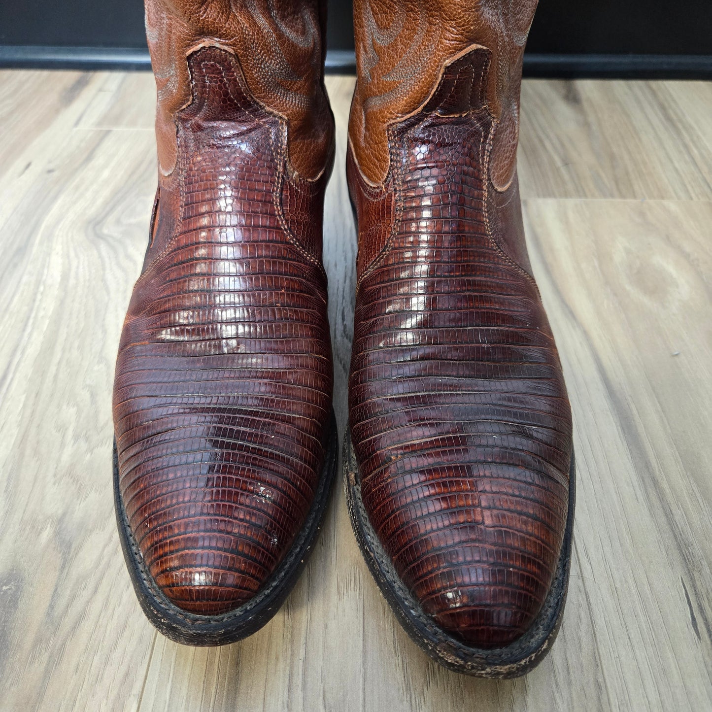 Tony Lama Vintage Teju Lizard 8540 Leather Western Boots - Size 10.5 (womens)