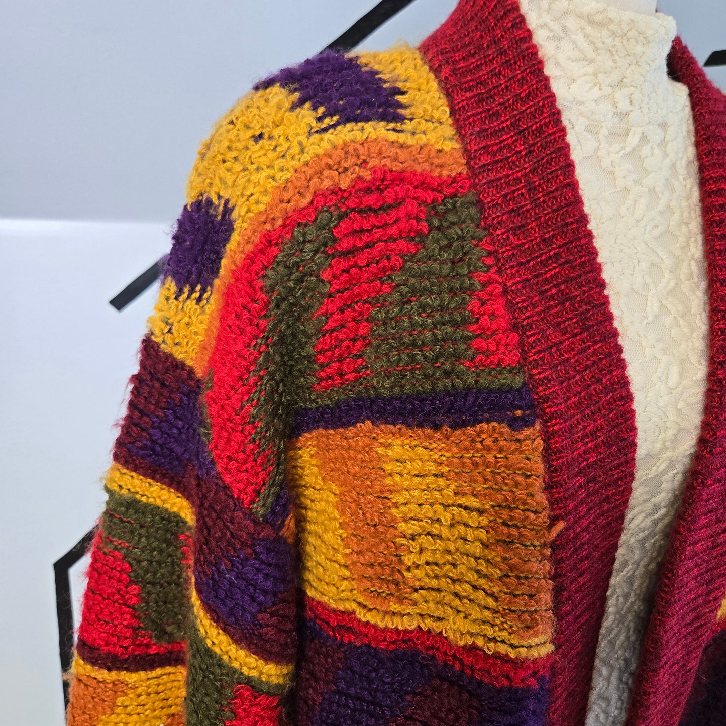 JJ Browne Vintage Funky Chunky Knit Oversized Cardigan - large