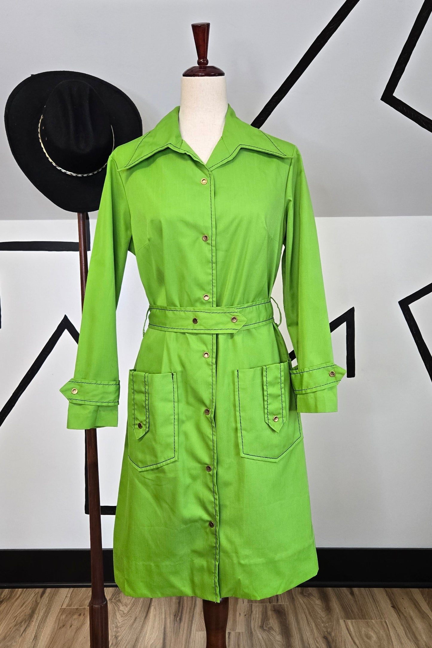 The Spectator Vintage 60s Lime Green Dress/Jacket - medium