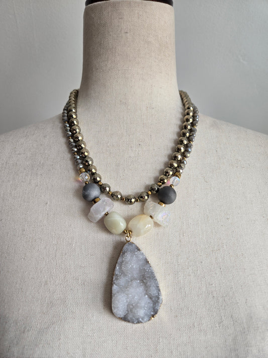 Large Chunky Druzy Statement Necklace