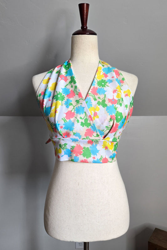 Vintage 70s Floral Halter Top - S/M