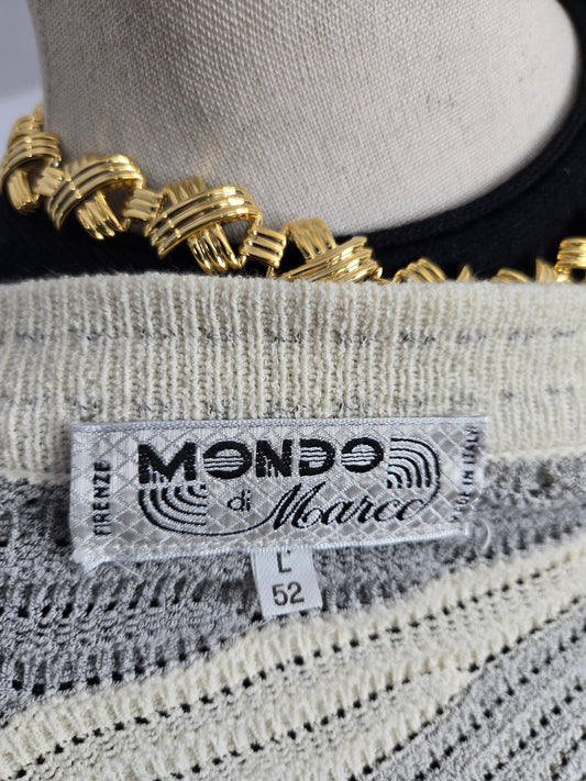 Mondo di Marco Vintage Made in Italy Gray Textured Cardigan - large