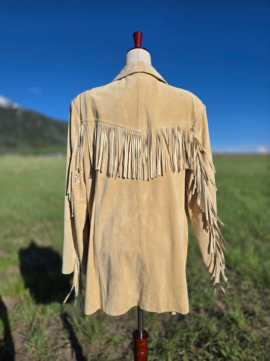 Together Vintage Tan Suede Fringe Jacket - 2XL