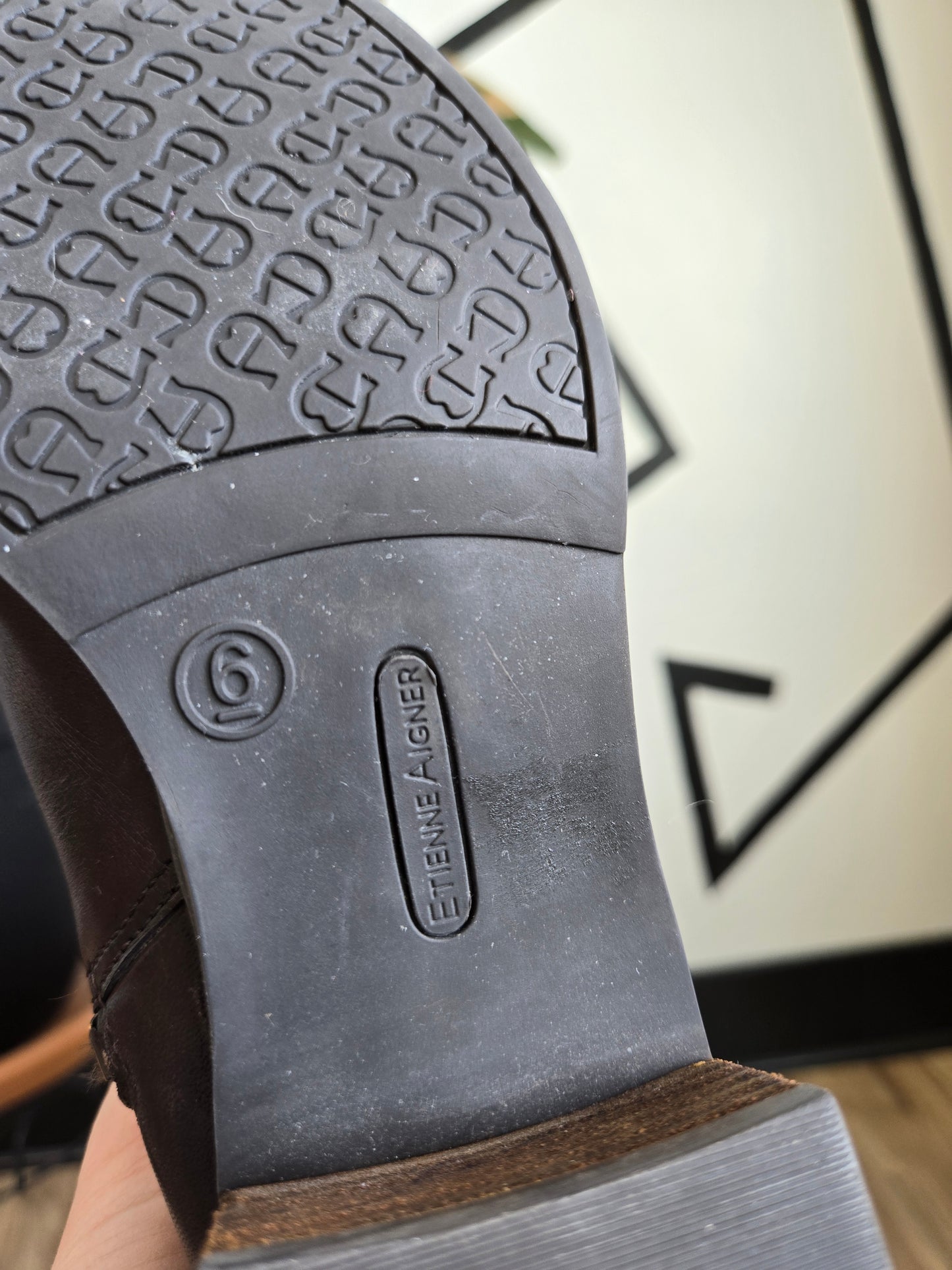 Etienne Aigner Brown Tall Leather Riding Boots - Size 6