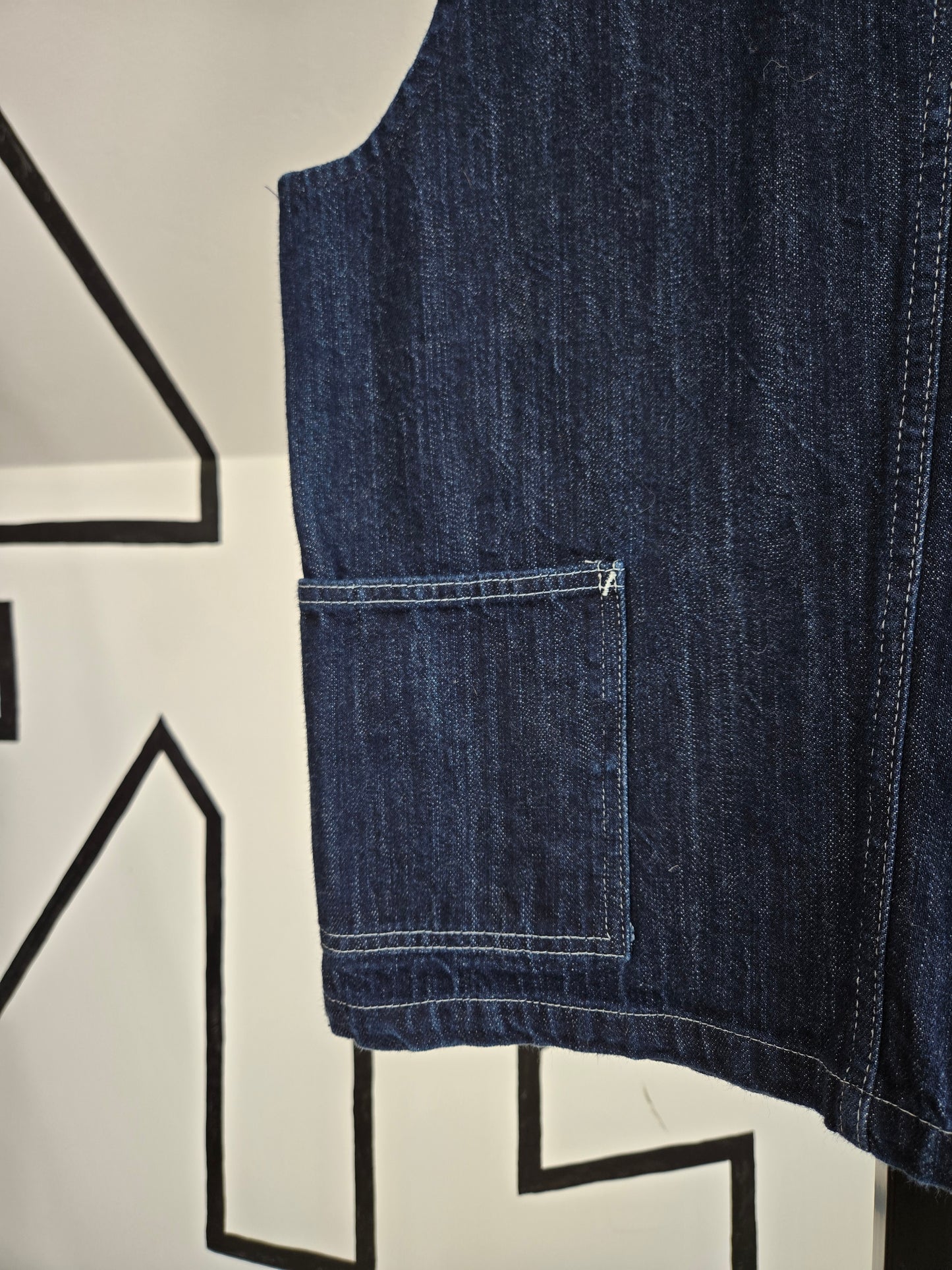 Dehen Sewing Line Vintage Denim Vest Made in Portland - Small