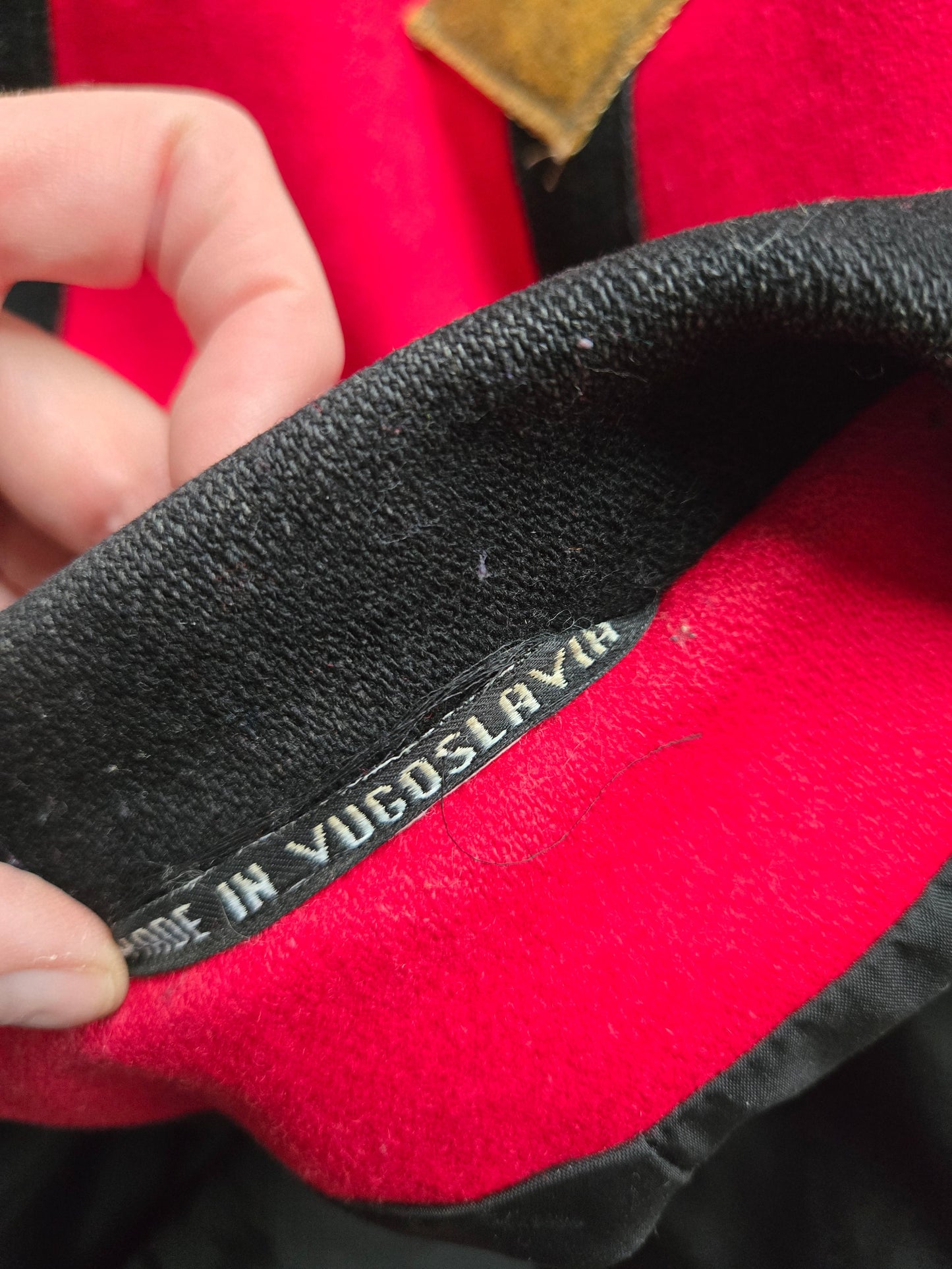 Vintage 1980s Geo Patch Wool Coat Made in Yugoslavia - 2XL