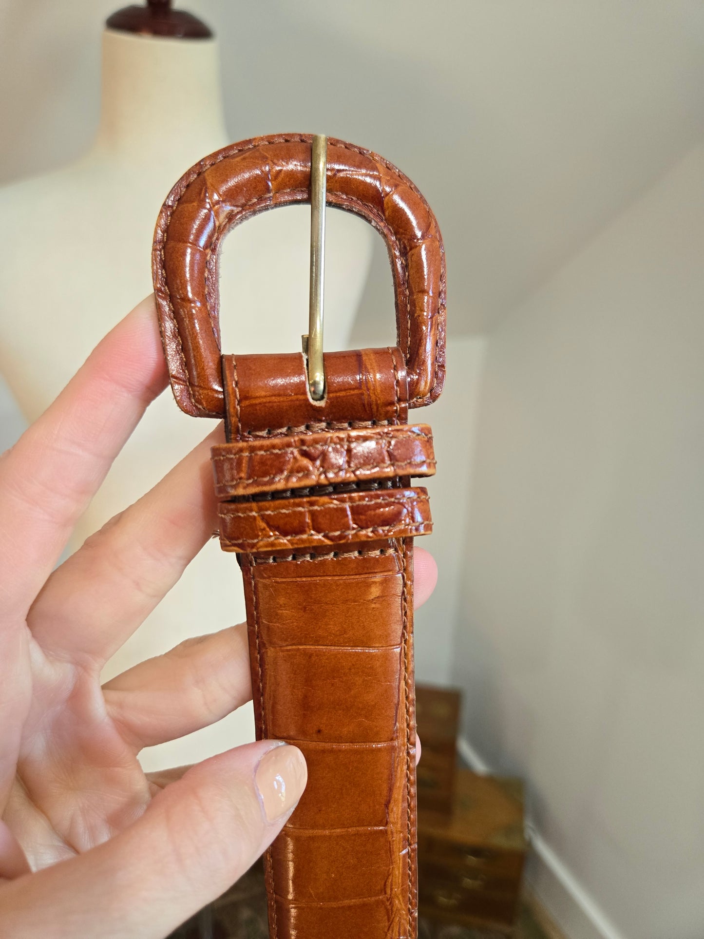 Lejon Vintage 80s Imported Alligator Leather Belt - W25-28"