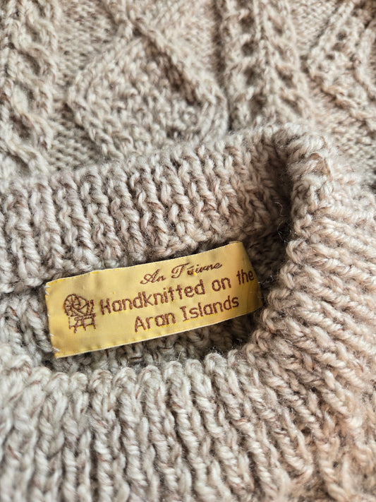 Aran Islands Soft Wool Hand Knitted Chunky Sweater - Medium