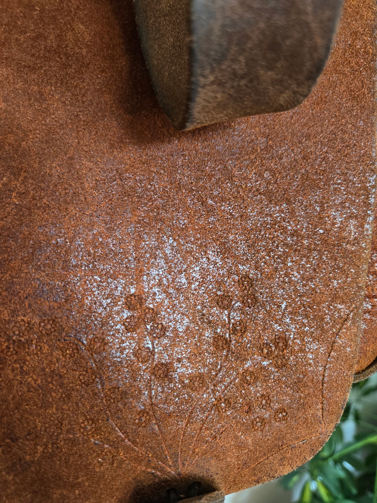 Vintage Hand Made Thick Suede Saddle Leather Bag