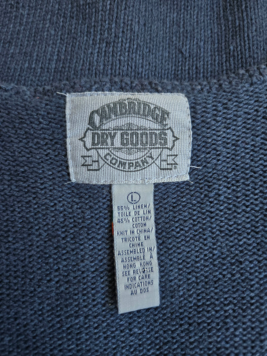 Vintage 90s Linen/Cotton Western Knit Vest - L/XL