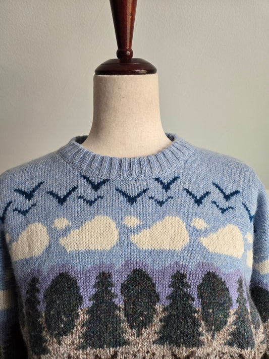 Orvis Vintage Outdoor Scene Wool Sweater - Medium