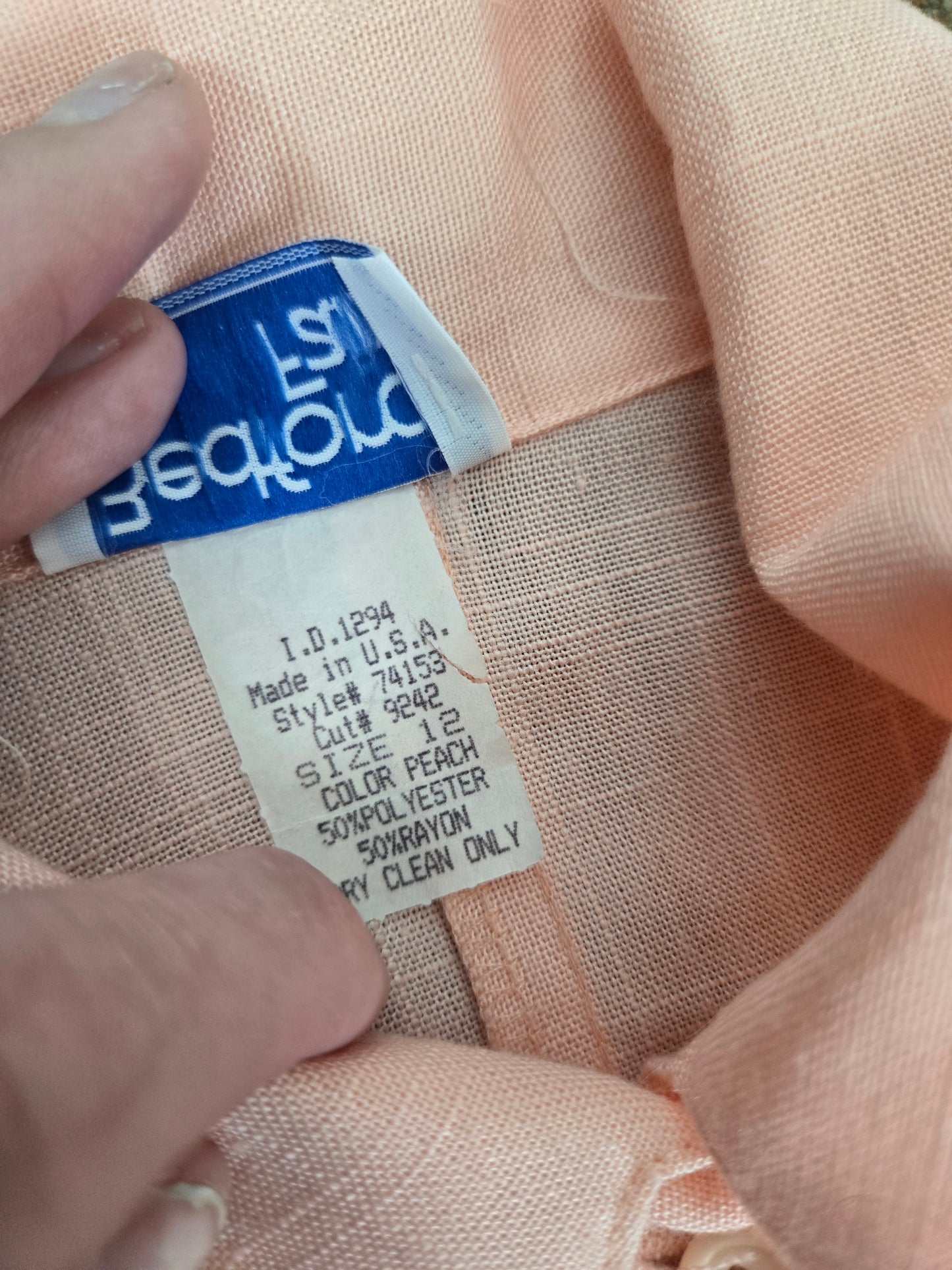 Bedford Fair Vintage 80s Pale Pink Pleated Dress - Medium