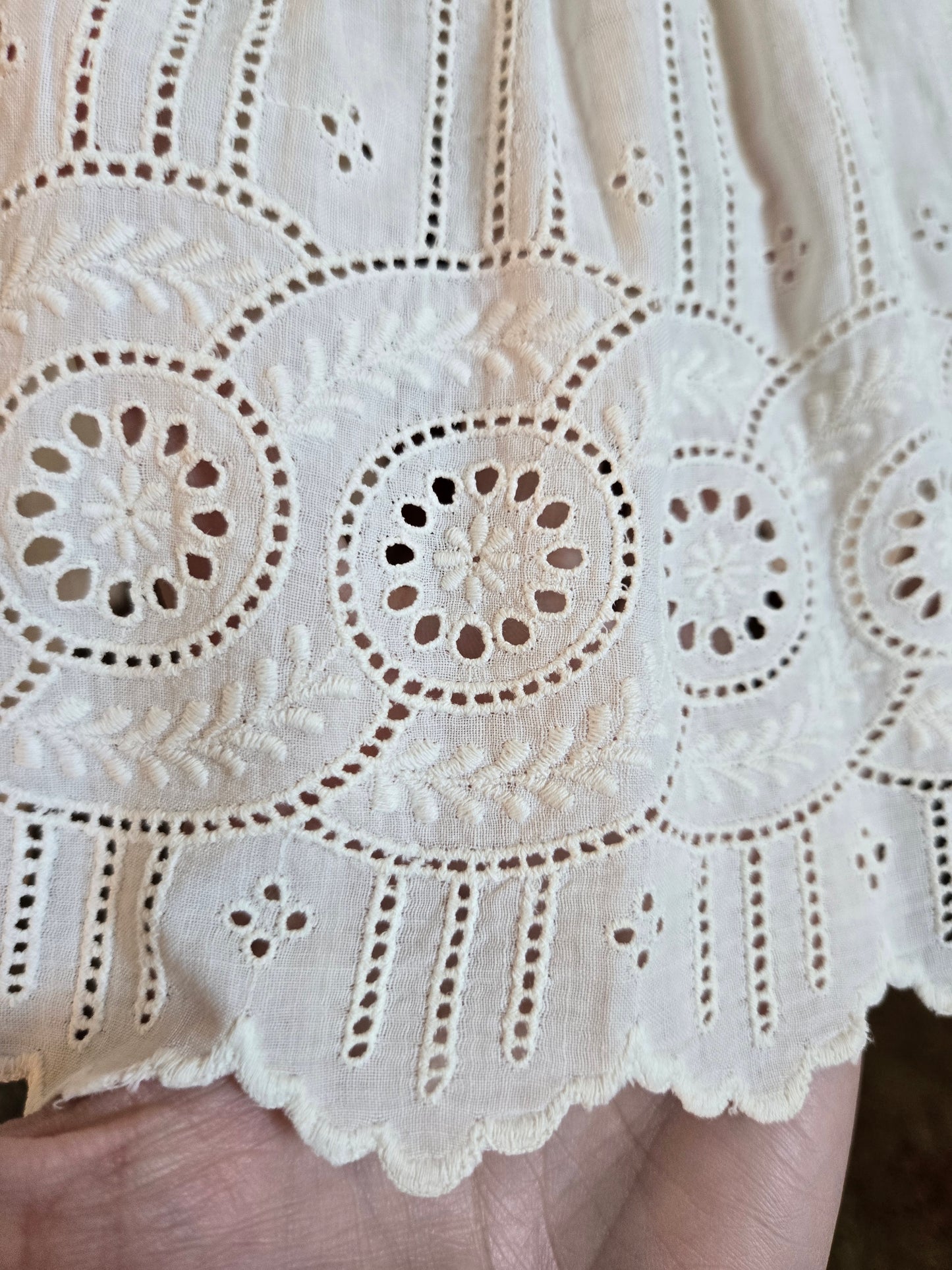 Vintage White Delicate Cotton Lace Slip Dress - small