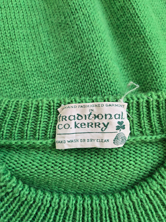 Vintage Traditional Co Kerry Irish Wool Sweater with Sheep - Medium