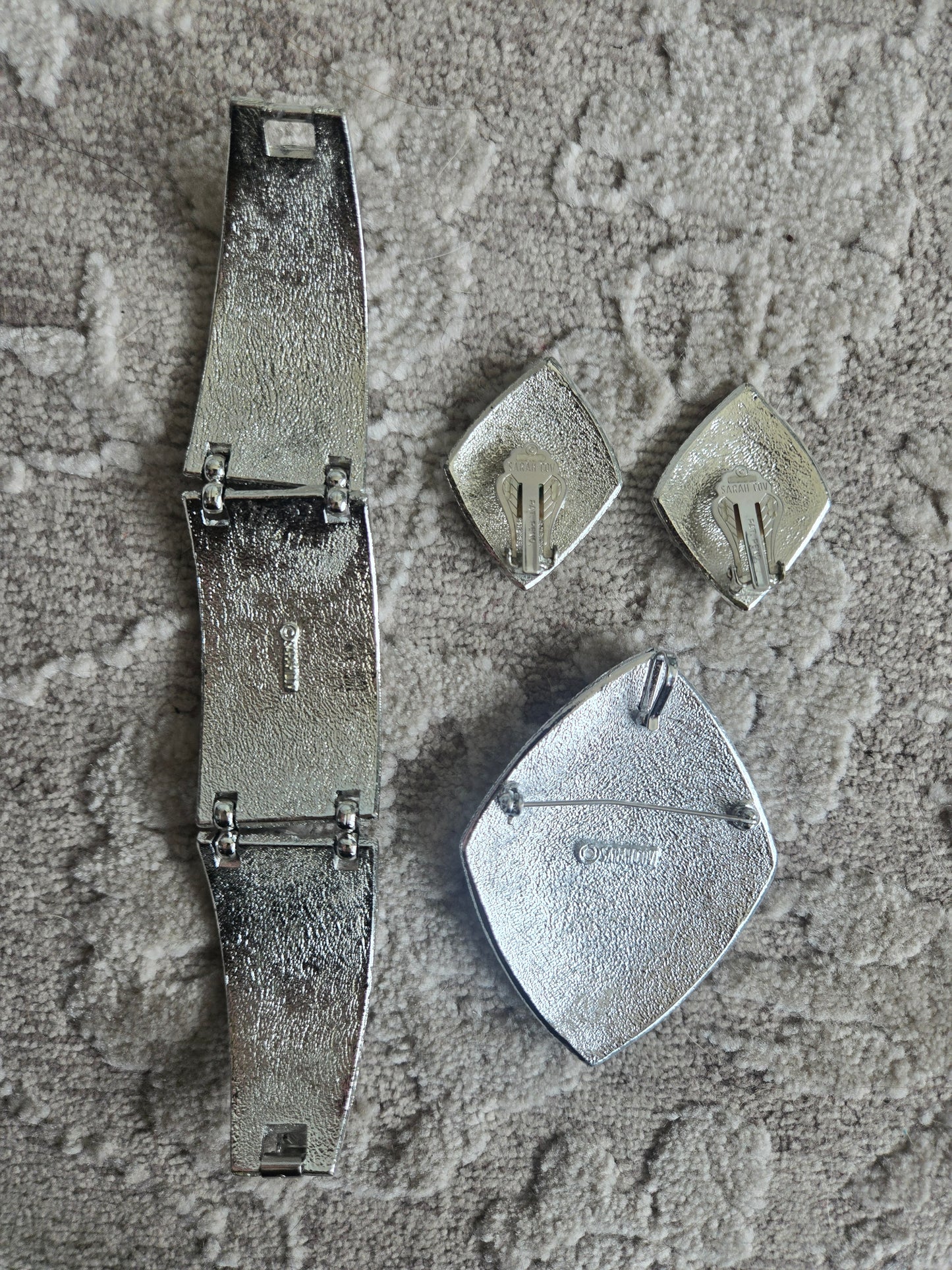 1961 Sarah Coventry Silver Tone Nile Three Piece Set