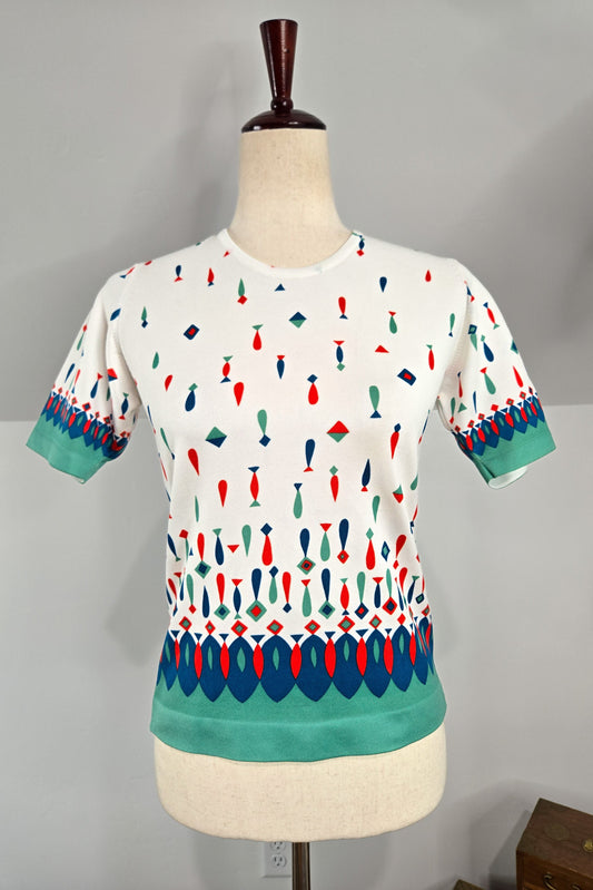 Neyret Paris Made in France Mid Century Mod Print Tee - XS/S