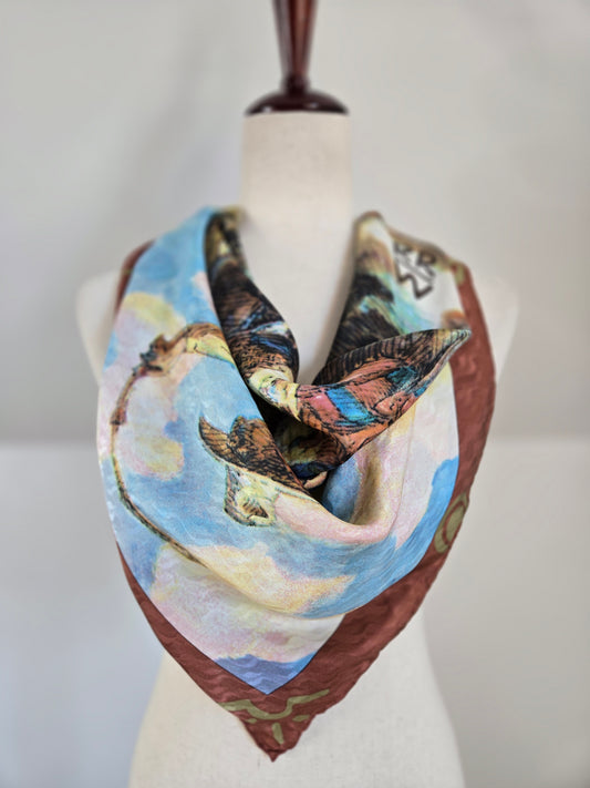 Vintage Rockmount Ranch Wear 100% Silk Wild Rag/Scarf - Buckeye Blake