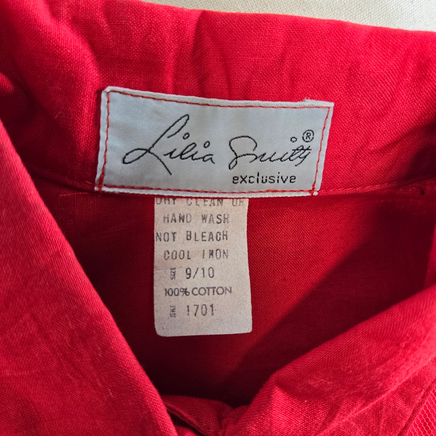 Lilia Smith Exclusive Vintage 70s Western Red and Gold Dress