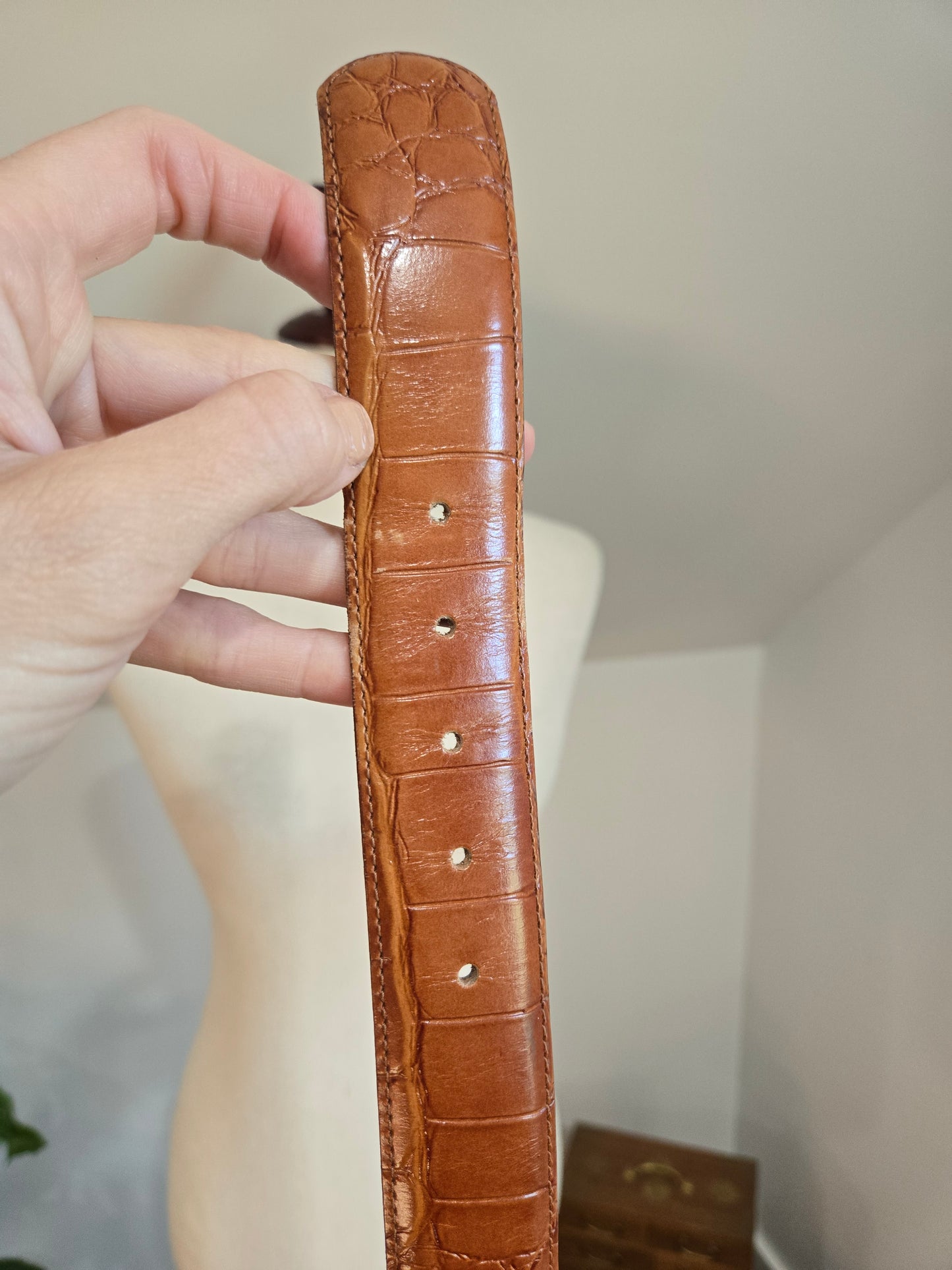 Lejon Vintage 80s Imported Alligator Leather Belt - W25-28"