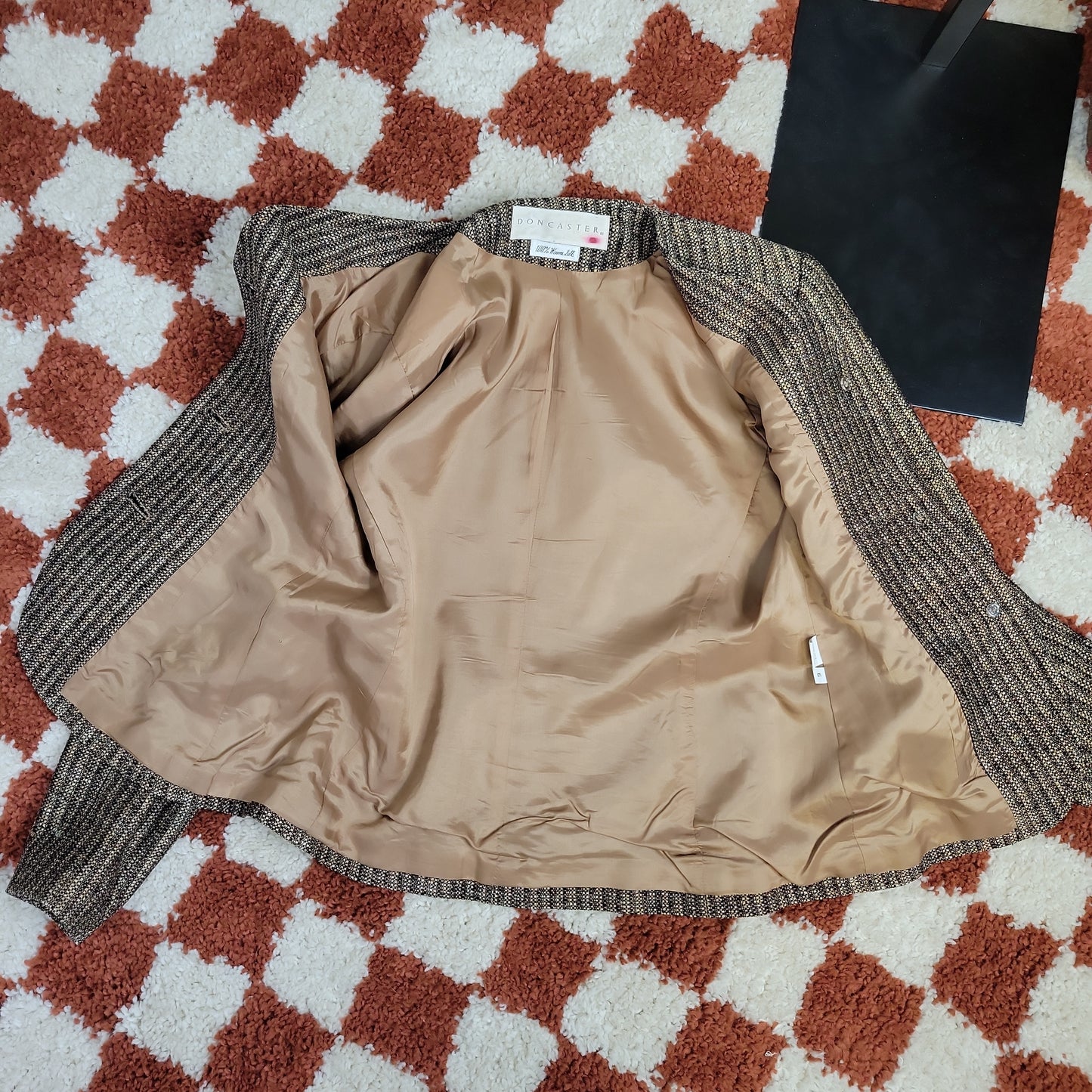Vintage Doncaster Woven Silk Tweed Blazer - size 6