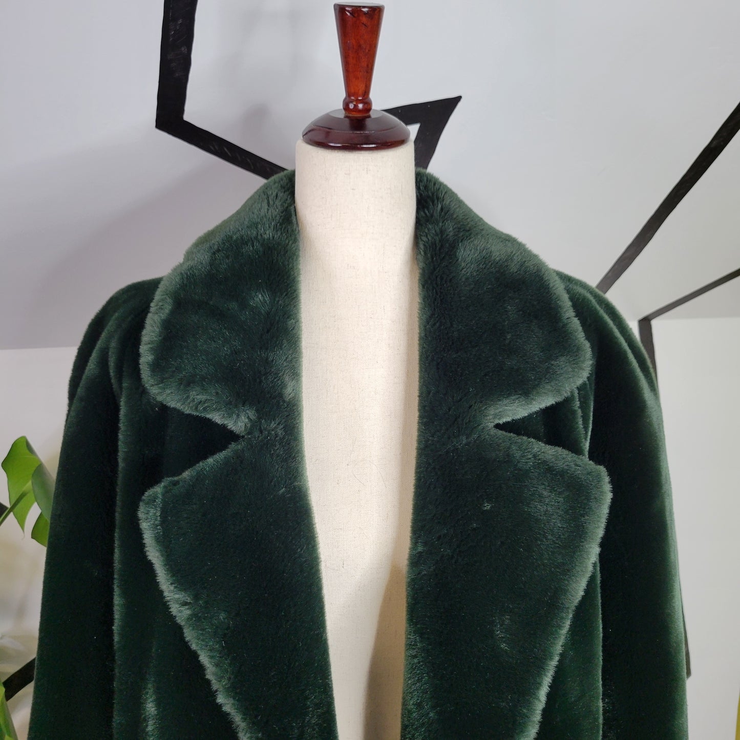 Jean Philippe Ricifriar Made in France Vintage 80s Green Faux Fur Coat - Large