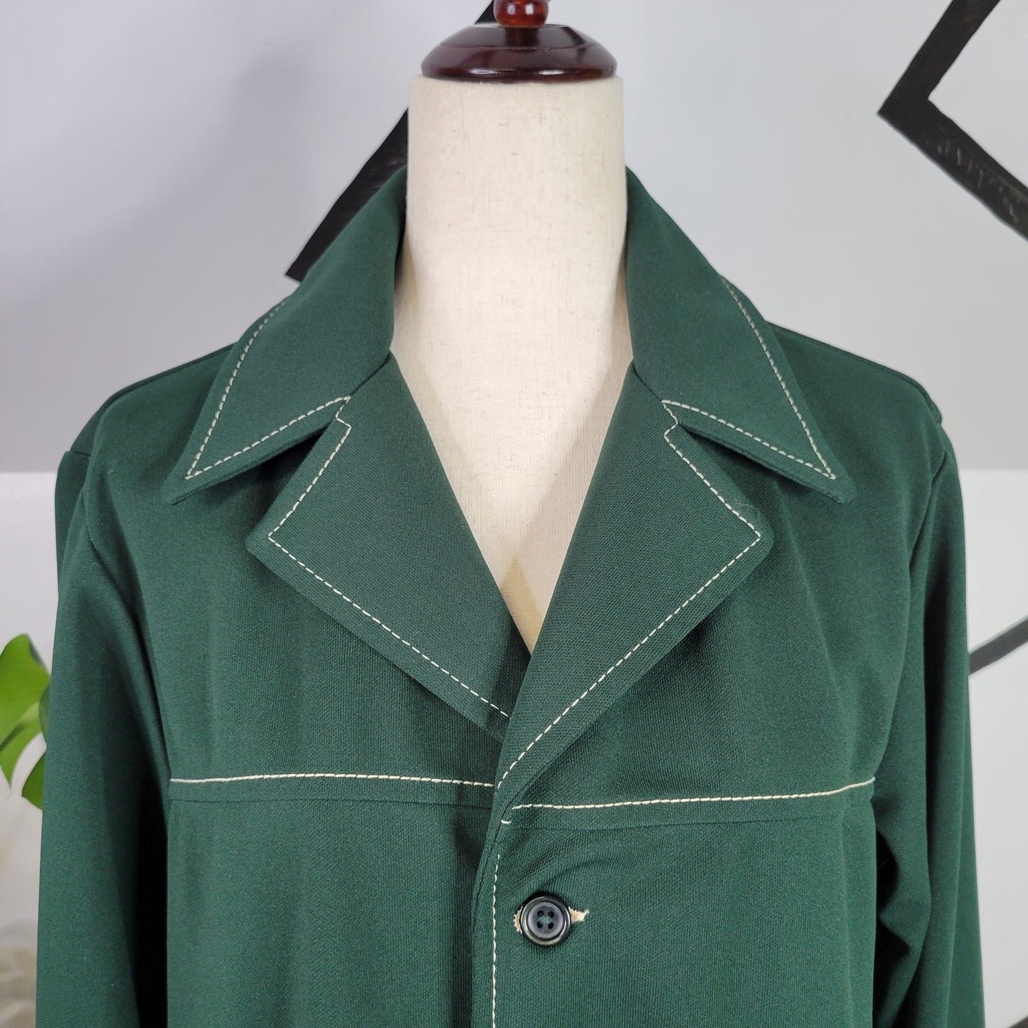 Vintage 60s Farah Forest Green Western Shirt Jacket - Large