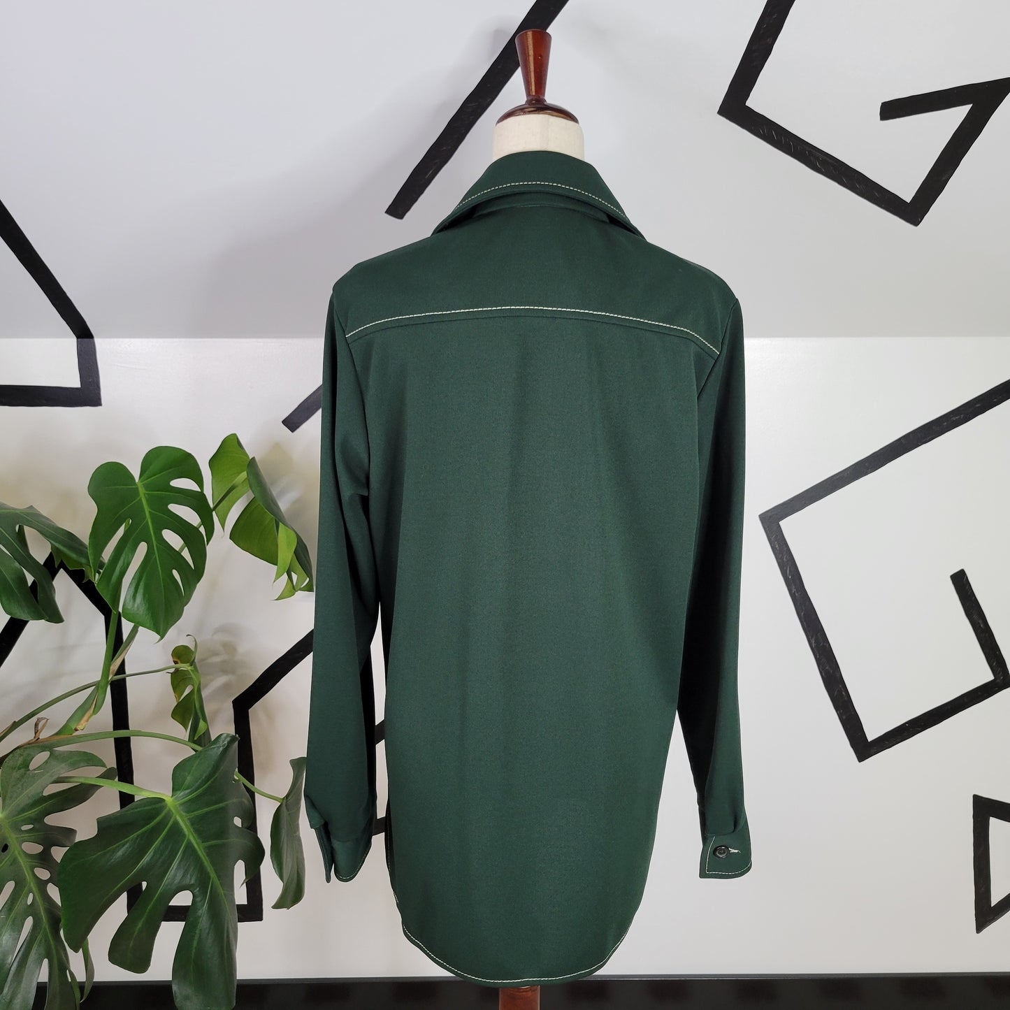 Vintage 60s Farah Forest Green Western Shirt Jacket - Large